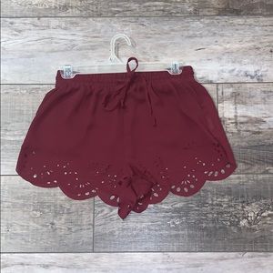 maroon shorts
